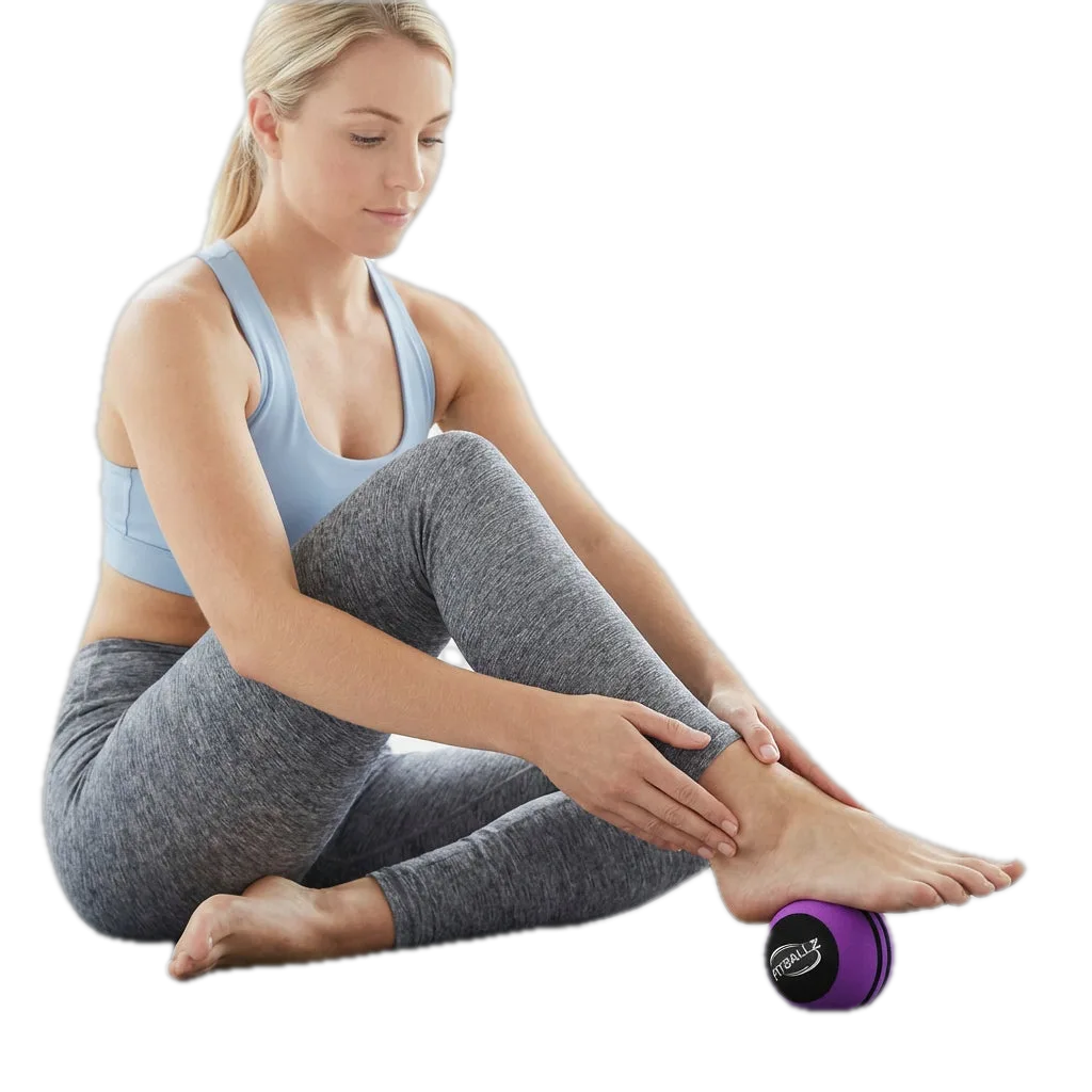 Rolling the arch of the foot on a ball